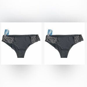 Free People Intimately Lot of 2 Smooth Bikini Panty Graphite grey size Small NWT